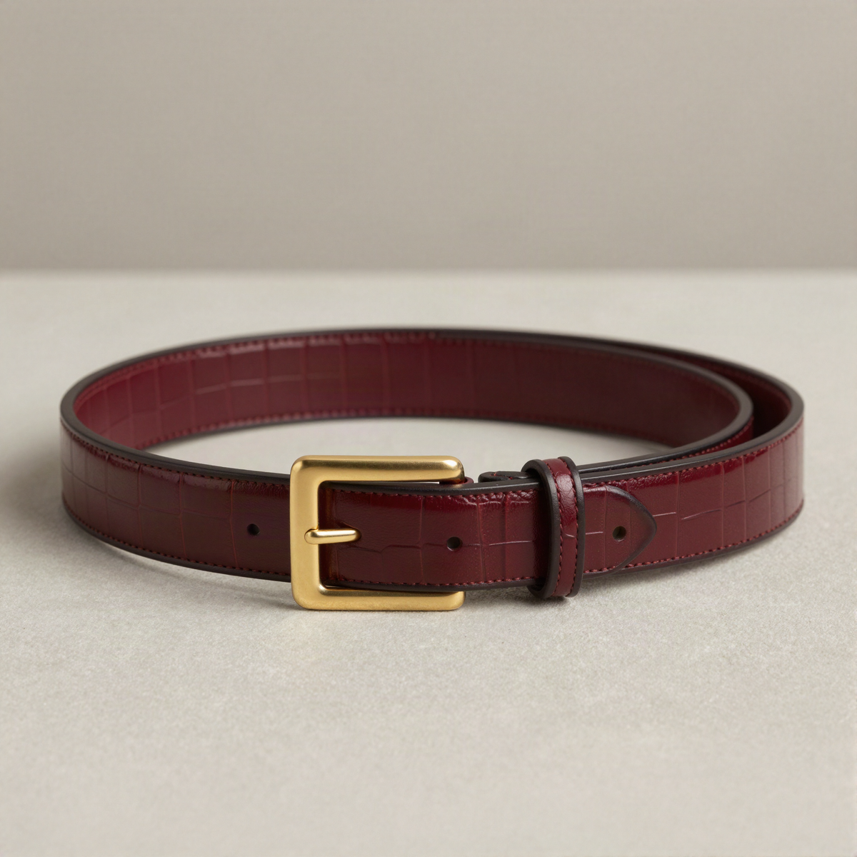 Croc-Effect Statement Belt